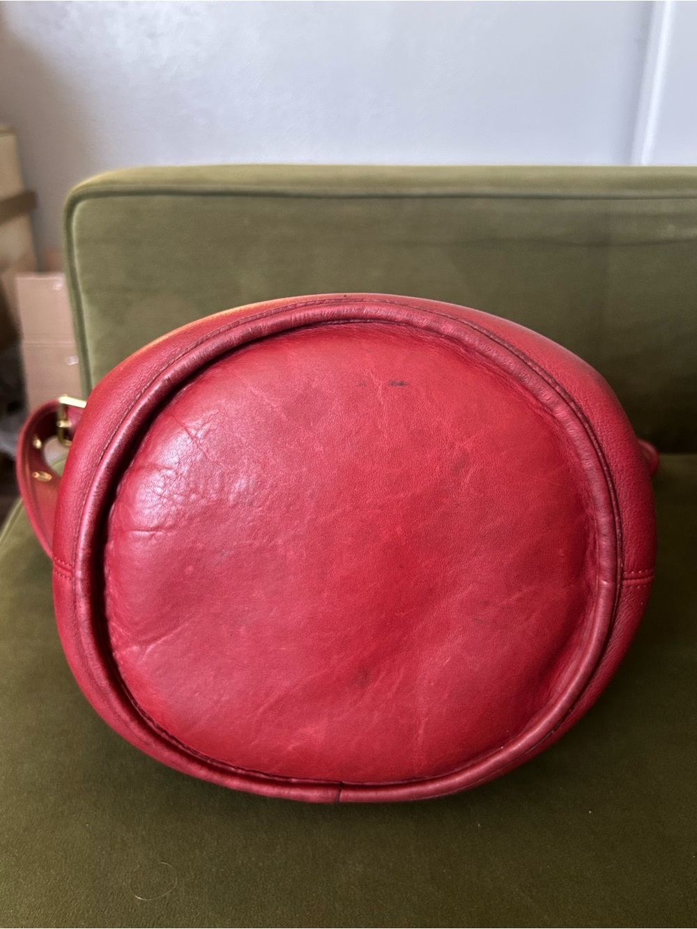 Vintage Coach Duffel Shoulder Bag 9085 XL Red Leather - Picture 11 of 16